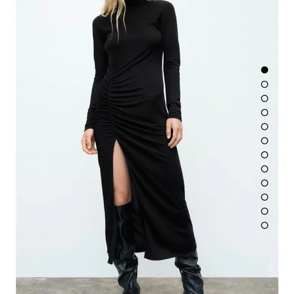 Black zara draped dress - worn once for black tie wedding Black zara draped dress - worn once for black tie wedding